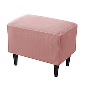 abordables Funda para otomana-Funda elástica para otomana plegable color burdeos, protector de muebles, funda rectangular suave con base elástica, funda para otomana
