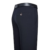 billige Løs-Herre Dressbukser Bukser kinesisk Lomme عادي Komfort Pustende Full lengde Bryllup Kontor Virksomhet Elegant og moderne Formelt Svart Blå Mikroelastisk