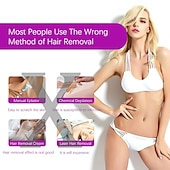 abordables Rasage et épilation-Kit d&#039;épilation professionnel indolore laser tactile épilateur usb rechargeable femmes corps visage jambe bikini main rasoir épilateur