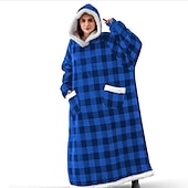 cheap Kigurumi Pajamas-Adults' Oversized Hoodie Blanket Wearable Blanket With Pocket Solid Color Onesie Pajamas Flannel Cosplay For Men and Women Carnival Animal Sleepwear Cartoon Festival / Holiday Costumes