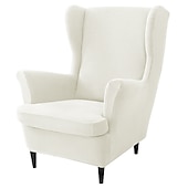cheap Armchair Cover &amp; Armless Chair Cover-Stretch Wingback Chair Cover Burgundy Wing Chair Slipcovers With Seat Cushion Cover Spandex Jacquard Wingback Armchair Covers