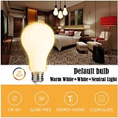 cheap Table&amp;Floor Lamp-LED Floor Lamp with Suspended Frosted Glass Lampshade and Unique Intelligent or Dual Color LED Bulb Suitable for High Pole Lamp in Bedroom Living Room and Office AC220V AC110V
