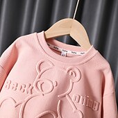 preiswerte Sets-Mädchen 3D Feste Farbe Buchstabe Set aus Kapuzenpullover und Jogginghose Kleidungsset Langarm Herbst Winter Täglich Brautkleider schlicht Baumwolle kinderkleidung 2-6 Jahre Urlaub Regular Fit