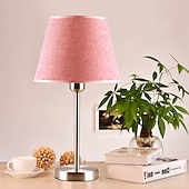cheap Table&amp;Floor Lamp-LED Bedside lamps Simple Nordic Style For Living Room Study Room Office Metal Pink