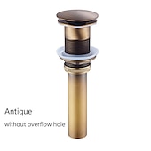 cheap Pop Up Drains-Brass Pop Up Sink Drain Stopper with Overflow Bathroom Faucet Vessel Vanity Sink Drainer
