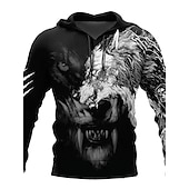 abordables Sudaderas con capucha para hombre-Wishine sudaderas con capucha unisex impresión digital 3d película de terror payaso sudadera pulóver top negro xl tops de calavera