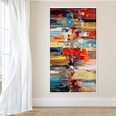 お買い得  抽象画-手作りの油絵キャンバス壁アート装飾現代抽象家の装飾のためのロールフレームレス未延伸絵画