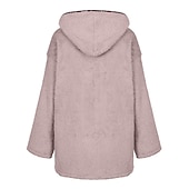 economico Felpe con cappuccio e felpe-felpa con cappuccio con cerniera da donna, giacca in pile, cardigan vintage in peluche, soffice, tinta unita, casual da strada, per le vacanze, con cappuccio, tasca con cerniera, manica lunga, nero,