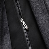 baratos Trench coat masculino-Homens Casaco de inverno Casaco de lã Casaco Roupa Diária Para Noite Inverno Lã Térmico / Quente Lavável agasalhos Roupa Moda Aquecimento Cor Sólida Capuz removível Com Capuz Não Trespassado