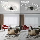 Недорогие Потолочные светильники-современный потолочный светильник, простой в установке, потолочный светильник для скрытого монтажа, люстра с акриловым абажуром, для детской комнаты, спальни, гостиной, нейтральный свет в форме цветка 4000k (черный / золотой, 42 головки)