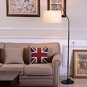 billige bord- og gulvlampe-moderne enkelhet gulvlampe, høy stang lampe lin lampeskjerm stående lampe metall sokkel gulvlamper stue soverom møbler kunstnerisk