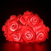 abordables Guirlandes lumineuses à piles-Guirlande lumineuse élégante de roses pour réception de mariage, guirlande lumineuse à piles 40/20/10 LED 6 m/3 m/2 m pour Noël&amp;amp;décorations de fête, décorations de mariage et de Saint-Valentin