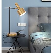 baratos candeeiro de mesa e chão-Lâmpada de mesa para leitura led 22.25 &quot;lâmpada de mesa de metal para escritório quarto sala de estudo sala de estar mesa de cabeceira lâmpadas de cabeceira latão acabamento de acento dourado 5w lâmpada incluída