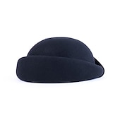 halpa Juhlapäähineet-Vintage-tyyli Tyylikäs 100% villa / Sametti hatut kanssa Ruseteilla / Koristehelmillä / Reunat 1kpl Kausaliteetti / Pyhäpäivä Päähine