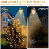 abordables Guirlandes solaires-Guirlande lumineuse solaire à LED, 10 m/20 m/30 m/50 m, lumières acryliques étanches pour l&#039;extérieur avec télécommande, plug-in pour les vacances de Noël, les fêtes,&amp;amp;décoration de jardin prise