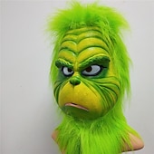 cheap Santa Hat &amp; Accessories-Santa Claus Green Monster Furry Face Mask Unisex Christmas Kid's Adults' Christmas Christmas Eve Christmas Party Mask
