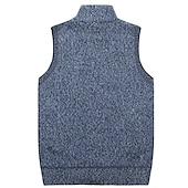 cheap Men&#039;s Cardigan Sweater-Men&#039;s Sweater Vest Cardigan Sweater Zip Sweater Fleece Sweater Knit Solid Color Classic &amp; Timeless Clothing Apparel Winter Lake blue Wine M L XL