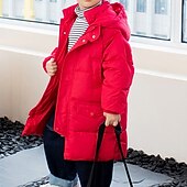 billiga Jackor och rockar för pojkar-Barn Pojkar Ner Ytterkläder Ensfärgat Långärmad Dragkedja Täcka Utomhus Häftig Dagligen Svart Blå Gul Vinter Höst