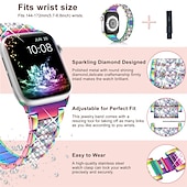 cheap Apple Watch Bands-[1+2Pack] Jewelry Bracelet Compatible with Apple Watch band 38mm 40mm 41mm 42mm 44mm 45mm 49mm with Case Bling Diamond Rhinestone Strap Replacement Wristband for iwatch Series Ultra 8 7 6 5 4 3 2 1 SE