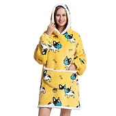 cheap Wearable Blanket-Womened Blanket Wearable Blanket, Sleepwear Fleece Sherpa Blanket Sweatshirt with Pocket and Sleeves