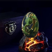 billiga trädgårdsskulpturer och statyer-lava drake ägg, drömkristall transparent drake ägg, drake ägg kristall, drake staty dekor, kristall transparent lava drake ägg harts handgjorda skulptur ornament souvenir