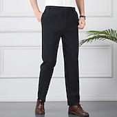  Voor heren Broek Vrijetijdsbroek Zak Elastische taille Effen Kleur Comfort Ademend Volledige lengte Dagelijks Stijlvol Klassieke Stijl Zwart Marineblauw Micro-elastisch