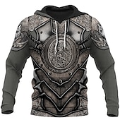 economico Felpe con cappuccio da uomo-Per uomo Grafico Armatura Felpa con Cappuccio Felpe con cappuccio Felpa Felpa con cappuccio Manica Lunga Felpa con cappuccio Con Cappuccio Abbigliamento Sportivo Stampa 3D Casuale Quotidiano Ferie 1 2