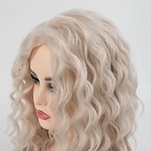 economico Parrucche trendy sintetiche-parrucche sintetiche lunghe ricci per le donne parrucca di repalcement dei capelli dell&#039;onda sciolta rosa bianca riccioli soffici parrucca del partito quotidiano parrucca ondulata lunga parrucche del