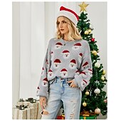 preiswerte Hässlicher Pullover-Anime Bischofsärmel Hässlicher Weihnachtspullover Pullover Jumper Weihnachtsmann Lustig für Damen Erwachsene 3D-Druck  für Weihnachten Karneval Neujahr Party Alltagstauglich
