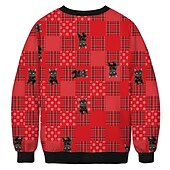 abordables Sudaderas y sudaderas con capucha divertidas-Papá Noel Gato Hombre de pan de jengibre Suéter de navidad Sudadera Hombre Mujer Navidad Navidad Carnaval Mascarada Nochebuena Adultos Fiesta Navidad Poliéster Cima