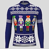 billiga Tröjor för män-herrcykeltröja långärmad cykeltröja med 3 bakfickor ful jul rolig jul mountainbike mtb landsvägscykel cykling andas snabbtorkande fukttransporterande reflexremsor svart