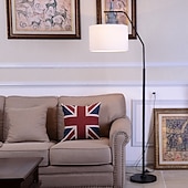 billige bord- og gulvlampe-moderne enkelhet gulvlampe, høy stang lampe lin lampeskjerm stående lampe metall sokkel gulvlamper stue soverom møbler kunstnerisk