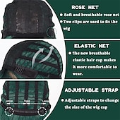 abordables Perruques Synthétiques Sans Bonnet-longue perruque vert foncé avec une frange ombre perruque verte bouclée pour les femmeslongue perruque cosplay vert foncé synthétique naturel à la recherche de perruques quotidiennes et de fête de