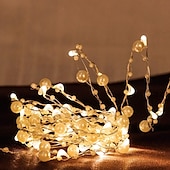 お買い得  電池式-クリスマスレッドベリーガーランドライト ledフェアリーストリングライト 5m-50leds 3m-30leds クリスマスデコレーション リモートコントロール バッテリー駆動 8モード 屋外防水ホリデーライト 誕生日パーティーの装飾