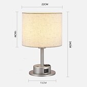 baratos candeeiro de mesa e chão-candeeiro de cabeceira com porta usb - candeeiro de mesa de controlo tátil para quarto candeeiro de cabeceira de madeira com abajur redondo de tecido de linho para sala de estar, dormitório, escritório em casa (lâmpada de led incluída)