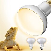 cheap Light Bulbs-UVA Reptile Heating Lamp - Full Spectrum 50W/100W Bulb Black Light for Tortoise, Lizard, &amp; Bearded Dragon Tank E27 Base 2pcs