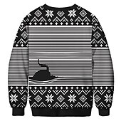 abordables Sudaderas y sudaderas con capucha divertidas-Papá Noel Gato Hombre de pan de jengibre Suéter de navidad Sudadera Hombre Mujer Navidad Navidad Carnaval Mascarada Nochebuena Adultos Fiesta Navidad Poliéster Cima