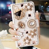 levne Pouzdra pro iPhone-Třpytivé pouzdro z umělé kůže pro iPhone 16, 15, Pro Max Plus, 14, 13, 12, 11, Pro Max Mini, SE, X, XR, XS Max, 8, 7, Plus – lesklý flipový kryt s přihrádkami na karty, celoplošná ochrana proti nárazům