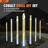 cheap Drill Bit Set-6pcs Electric Drill Bits Titanium Coated HSS Drill Saw Bits For Metal Milling Cutters For Wood Slotting 3/4/5/6/6.5/8mm