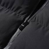 voordelige Gilets-Voor heren Winterjas Winterjack Puffervest Vest Gewatteerd vest Cardigan Casual Kamperen&amp;Wandelen Winter Zak Polyester Winddicht Warm Vrijetijdsschoenen Effen / effen kleur Opstaande boord Zwart Rood