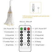 economico Striscie luci USB-luci di stringa di fuochi d&#039;artificio 480 led luci di natale per esterni impermeabile telecomando alimentato tramite usb vacanze in giardino matrimonio festa di natale decorazione della casa