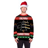 billige Morsomme julegensere og -gensere-Snømann Jerseysjakke Hattetrøje Pullover Morsom julegenser 3D-utskrift Herre Dame Jul Karneval Maskerade julaften Jul Voksen Fest Jul Topp
