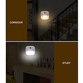 cheap Plug-in Night Light-Plug in LED Night Lights Motion Sensor Dusk to Dawn Bedside Lamp 1/3/6pcs EU US Plug Intelligent Light Control LED Night Light Home Bedroom Kitchen Dormitory Lighting