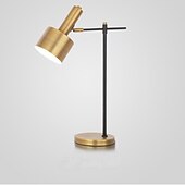 baratos candeeiro de mesa e chão-Lâmpada de mesa para leitura led 22.25 &quot;lâmpada de mesa de metal para escritório quarto sala de estudo sala de estar mesa de cabeceira lâmpadas de cabeceira latão acabamento de acento dourado 5w lâmpada incluída