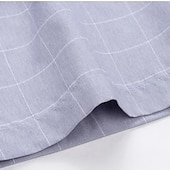 economico Camicie eleganti da uomo-Per uomo Camicie Camicia non stirabile A quadri / A righe / Chevron Matrimonio Blu Grigio Azzurro Manica corta Collo ripiegabile Estate Primavera Abbigliamento