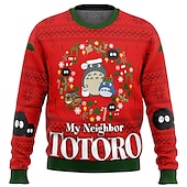 levne Kreslená a filmová postava-Vánoce Totoro Animák Manga Mikina Anime 3D Grafika Pro Pro páry Pánské Dámské Dospělé Vánoce Karneval Plesová maškaráda 3D tisk