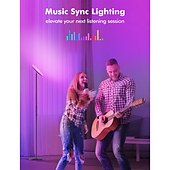 ieftine lampă de masă și podea-Lampa de podea inteligentă rgb funcționează cu Alexa google home, telecomandă wifi, lampă modernă înaltă, culoare super luminoasă de 2000 lm, reglabilă pentru sufragerie, dormitor (negru)