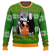 levne Kreslená a filmová postava-Vánoce Totoro Animák Manga Mikina Anime 3D Grafika Pro Pro páry Pánské Dámské Dospělé Vánoce Karneval Plesová maškaráda 3D tisk