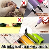 preiswerte Stifte &amp; Bleistifte-5 Stück neue Technologie, unbegrenzter Schreibstift, keine Tinte, neuartiger Stift, Kunstskizze, Malwerkzeuge, Kindergeschenk, Schulbedarf, Schreibwaren, Geschenk zum Schulanfang