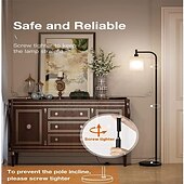 cheap Table&amp;Floor Lamp-LED Floor Lamp with Suspended Frosted Glass Lampshade and Unique Intelligent or Dual Color LED Bulb Suitable for High Pole Lamp in Bedroom Living Room and Office AC220V AC110V